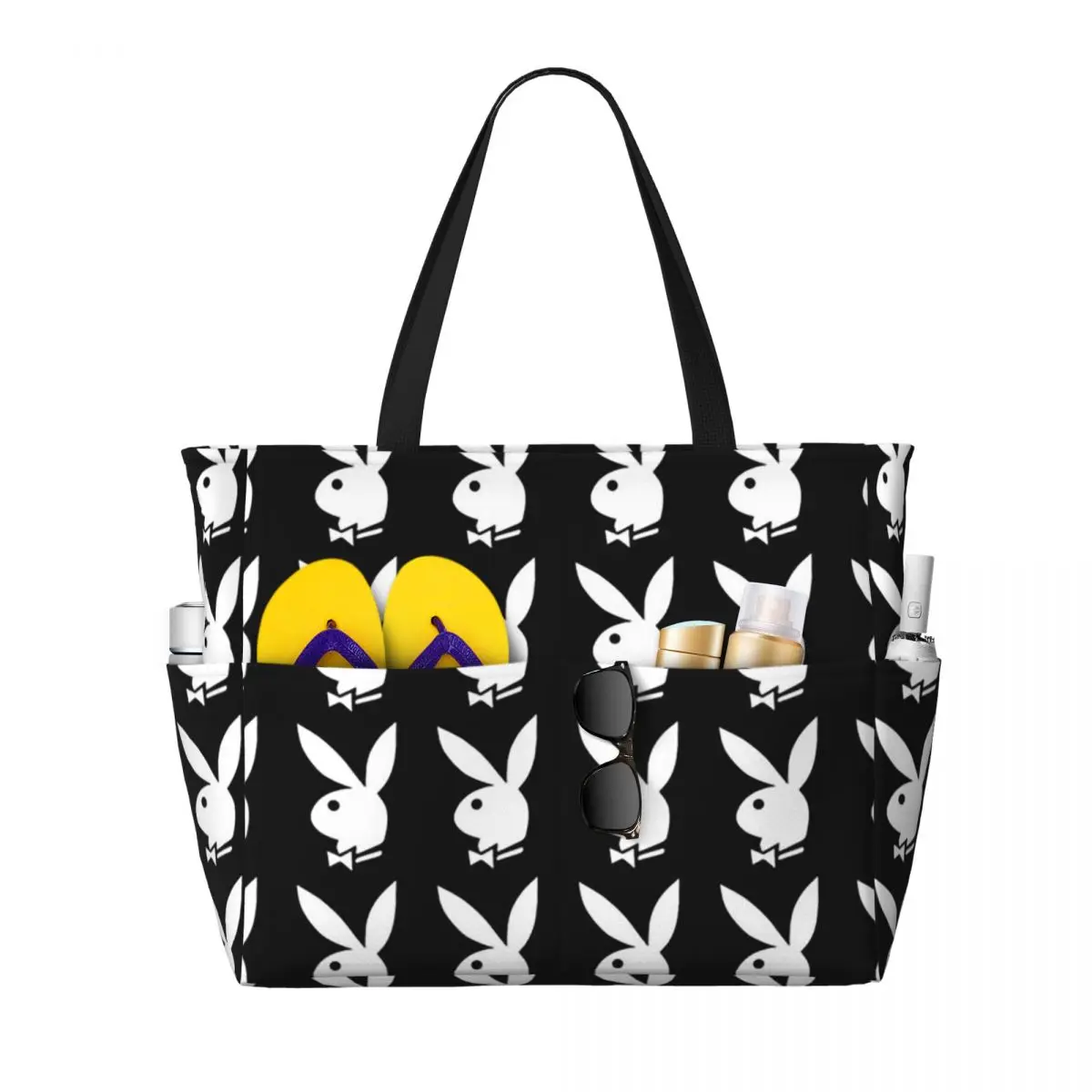 Y2k Bunny Design Beach Tote Bag Sport Gym Yoga Duffle Large Tote Bag Women Travel Bag Fitness bag