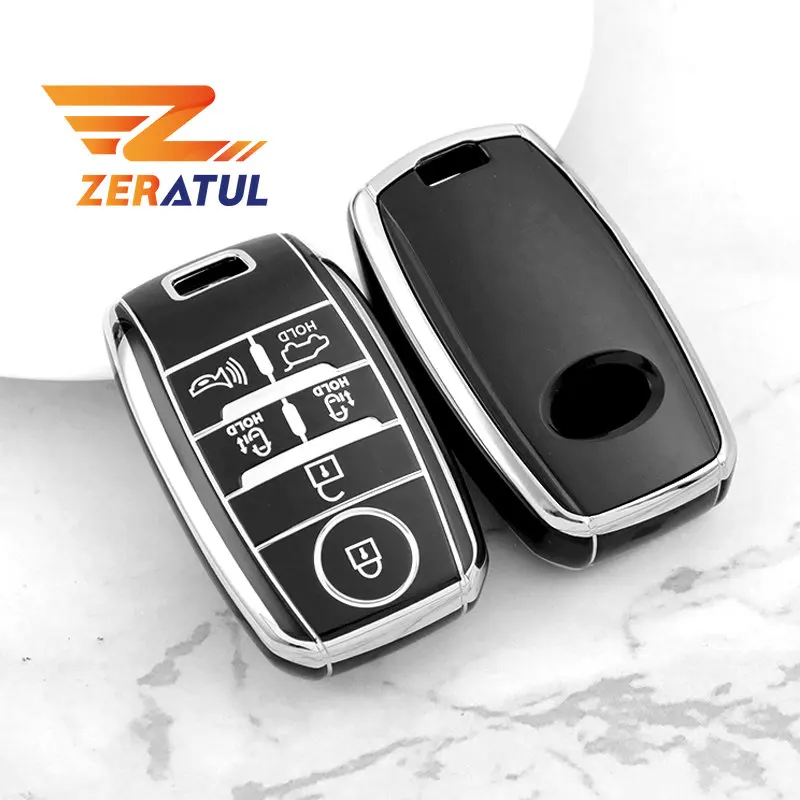 For Kia Sorento L580 Kia Doule Carnival Sedona Grand Carnival Snugly 5/6 Buttons Smart Remote Key TPU Car Key Case Cover Keyless