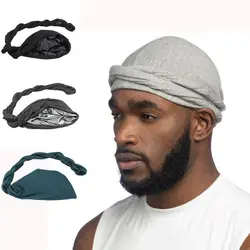 Head Scarf for Men Head Wrap Solid Cotton Bonnet Caps National elastic headband cap Casual