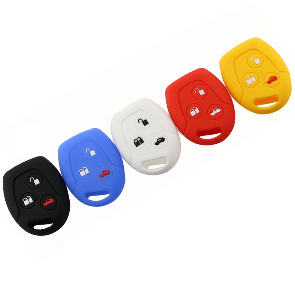 

3 Buttons Round Silicone Car Key Case for Ford Series Focus Mondeo Festiva Fusion Suit Fiesta