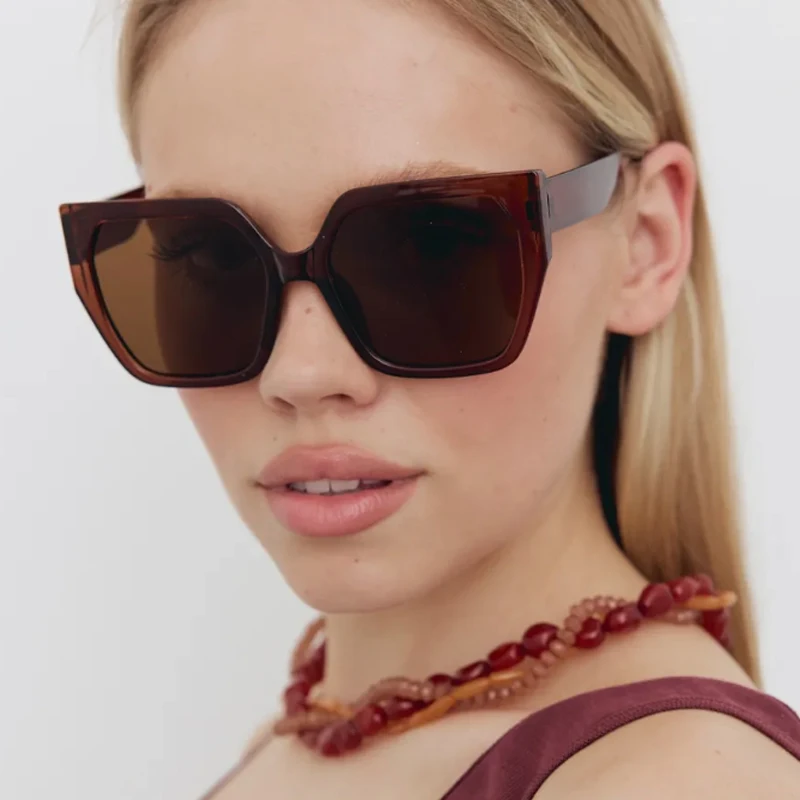 Велосипедные 2 шт., многоугольные солнцезащитные очки в большой оправе для мужчин и женщин, модные солнцезащитные очки простого дизайна, популярные оттенки, очки с разноцветными линзами