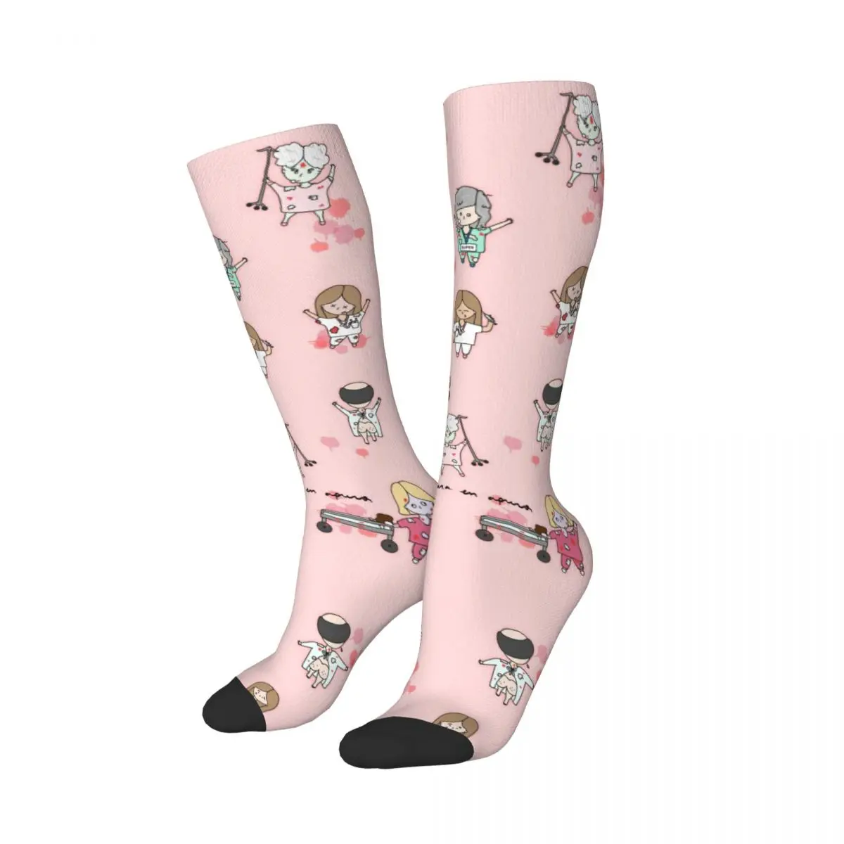 Doctor Nurse Enfermera En Apuros Merch Long Socks Cozy Winter High Tube Stocking Warm for Women's