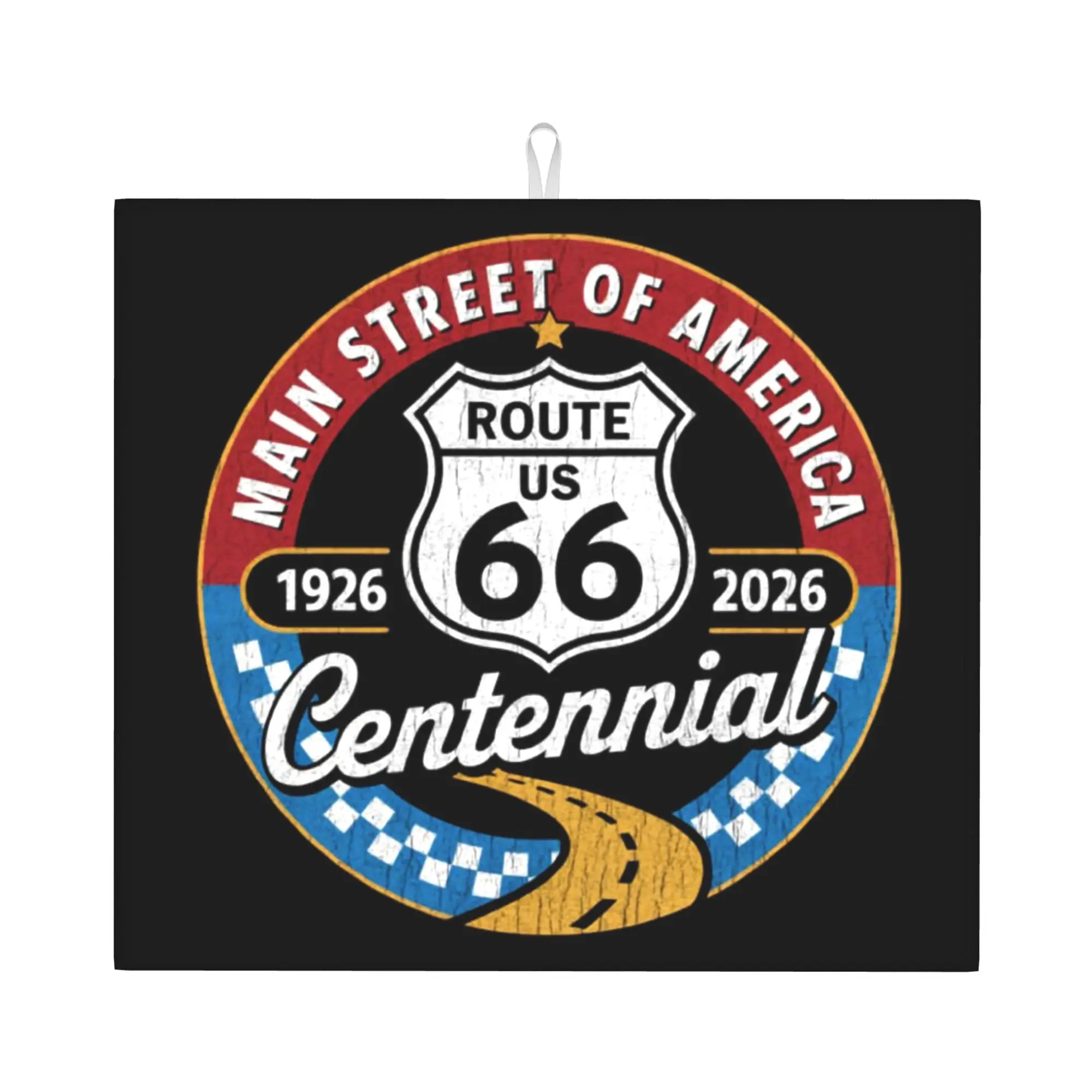 Motorcycle Tour Route 66 Non‑Slip Waterproof Absorbent Barware Tableware Oil Proof Reusable  Bathroom Drying Mat For Kitchen