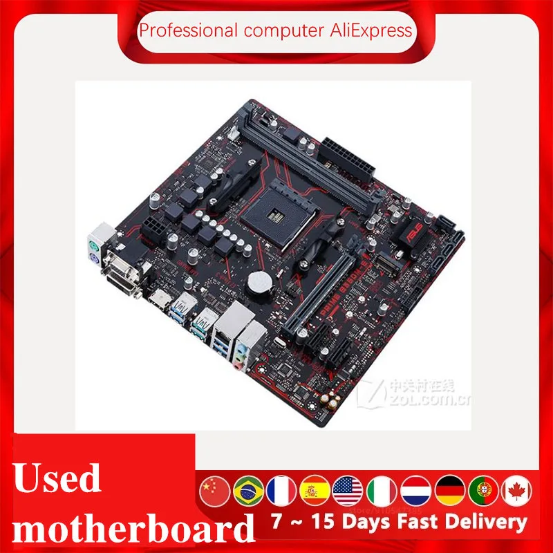 For ASUS PRIME B350M-E Motherboard Socket AM4 DDR4  For AMD B350M B350 Original Desktop Mainboard Used Mainboard