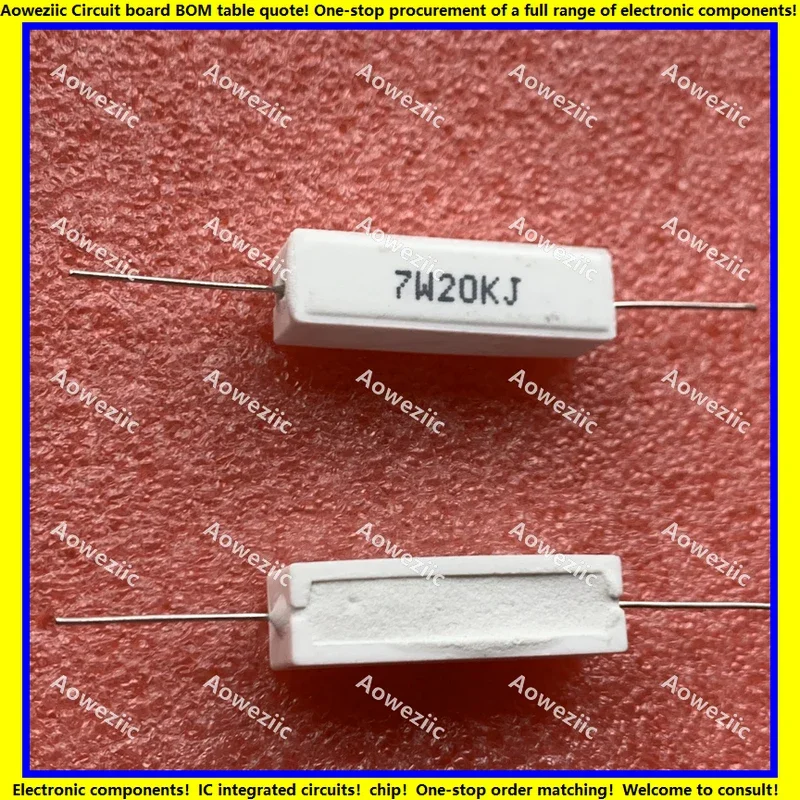 10 unids/lote 7W20KJ 7W20000RJ 20000ΩJ SQP resistencia de cemento Horizontal 7W20000ohm resistencia cerámica precisión ± 5% resistencia de potencia