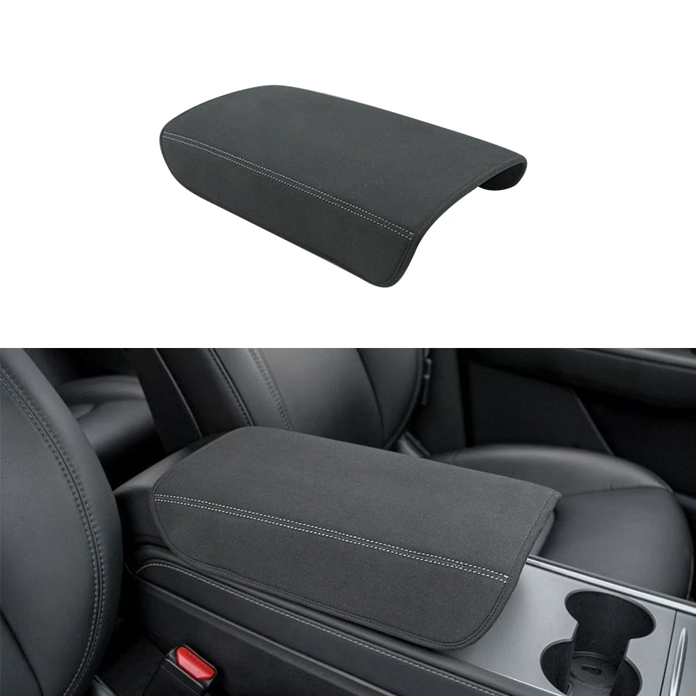 

Suede Center Console armrest Box Cover Compatible with Tesla Model Y 2025,Center Console armrest Box Protective Cover