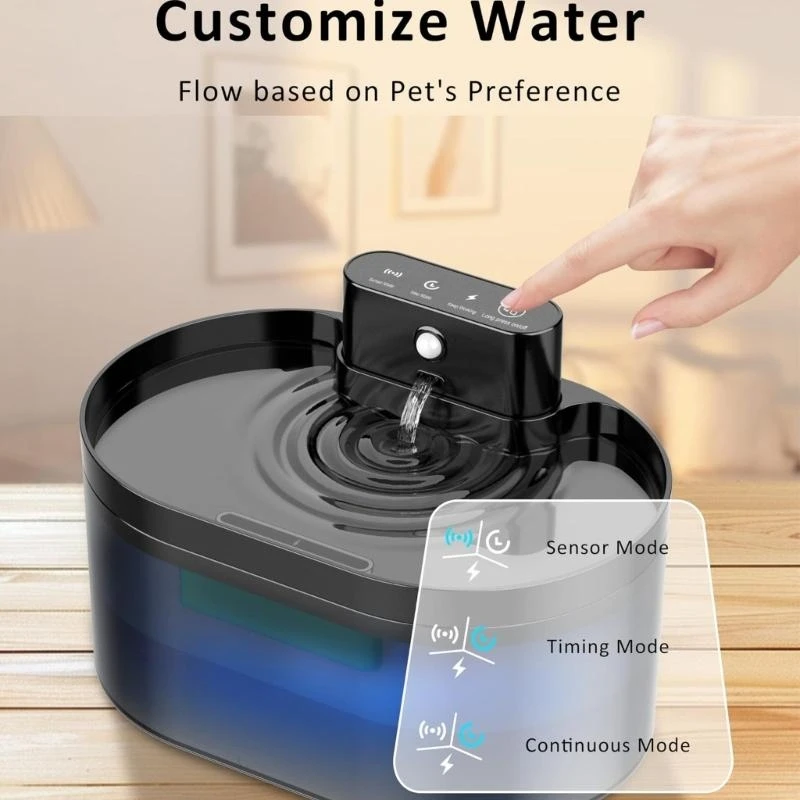 

Автоматические кошки для водоснабжения 74 унции/2,2 л аккумулятор управляют фонтаном домашних животных с датчиками движения для