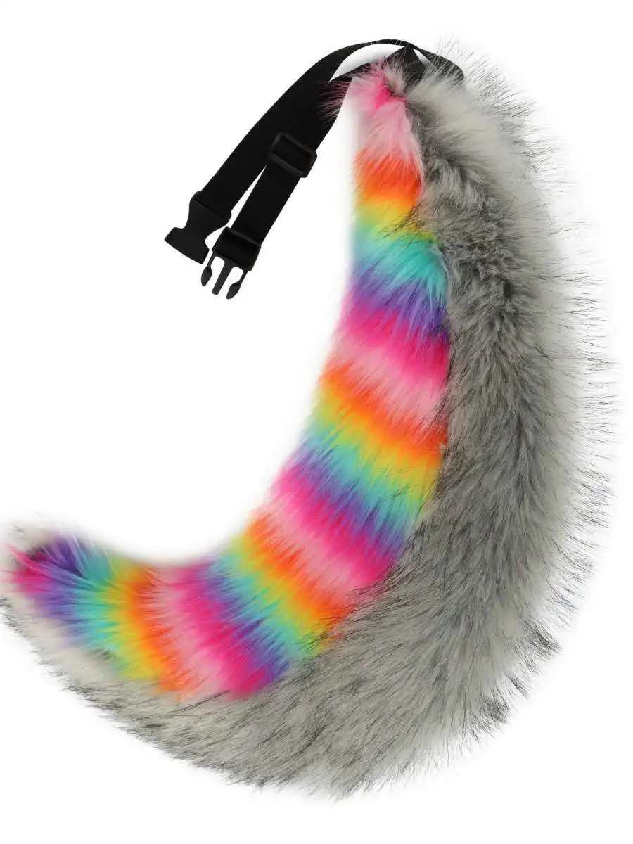 handmade-plush-tail-rainbow-beast-tail-cosplay-props-large-wolf-tail-costume-accessories-fashionable-animal-tail