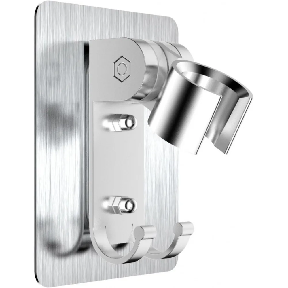 

Прочный клейкий держатель насадки для душа, регулируемое настенное крепление с 2 крючками, распылитель для биде, совместимый без дрели, аксессуары для ванной комнаты