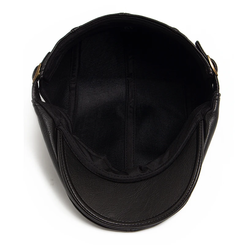 Fashion PU Leather Men Beret Autumn Winter Thicken Warm Women\'s Hat Vintage Newsboy Caps Visor Cap Higher Quality Unisex Berets