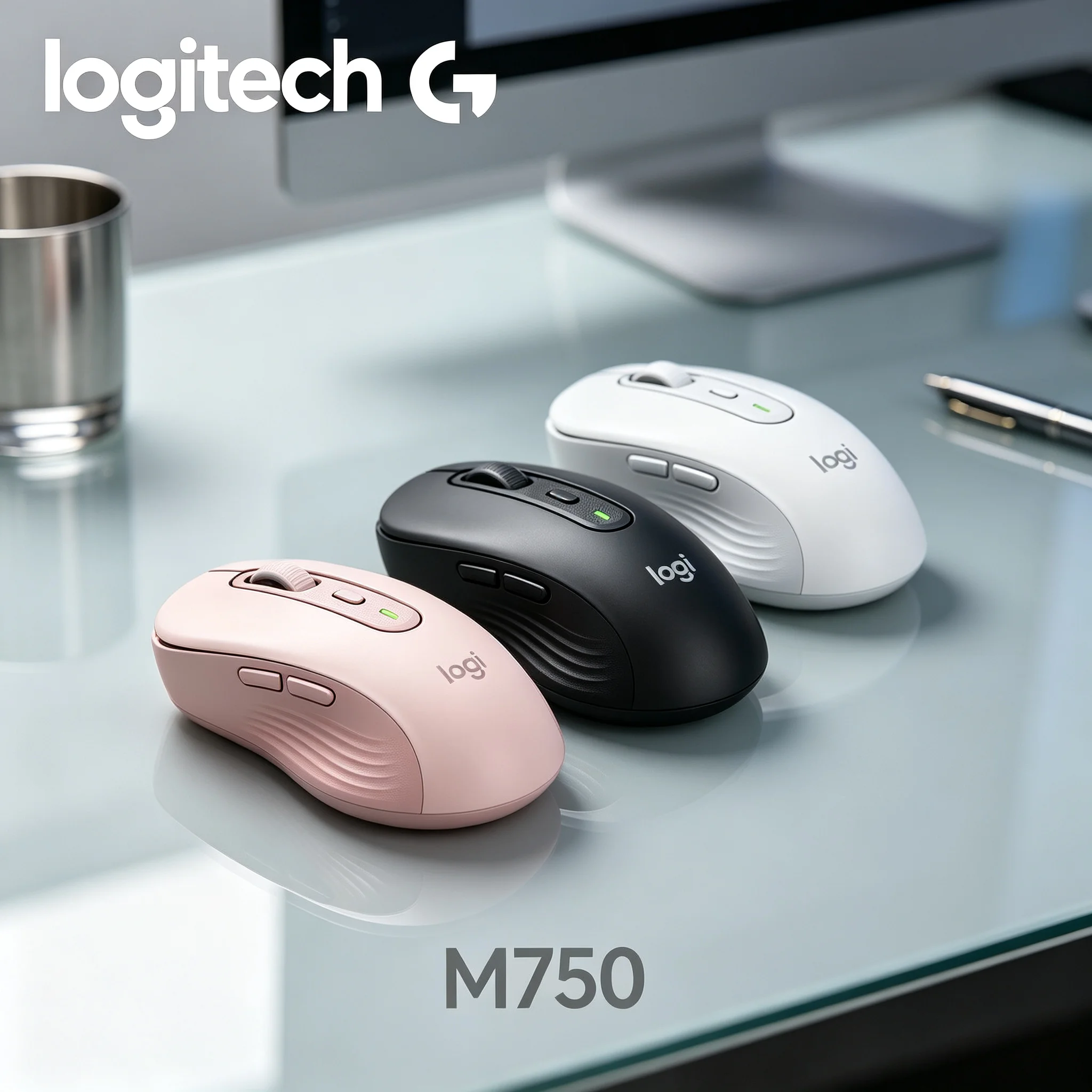 Logitech M750 Silent Click Wireless Mouse, No Noise Disturb for Night CS Gaming, Practical Mice for Open‑plan Contract Business