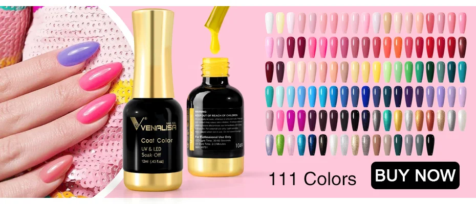 Venalisa Gel-Nagellack-Set, VIP-Kollektion, HEMA-FREI, Nagelgel, rosa Farbe, semi-permanenter Lack, Marken-Geschenkset, 6 Stück x 7,5 ml – Detail 2