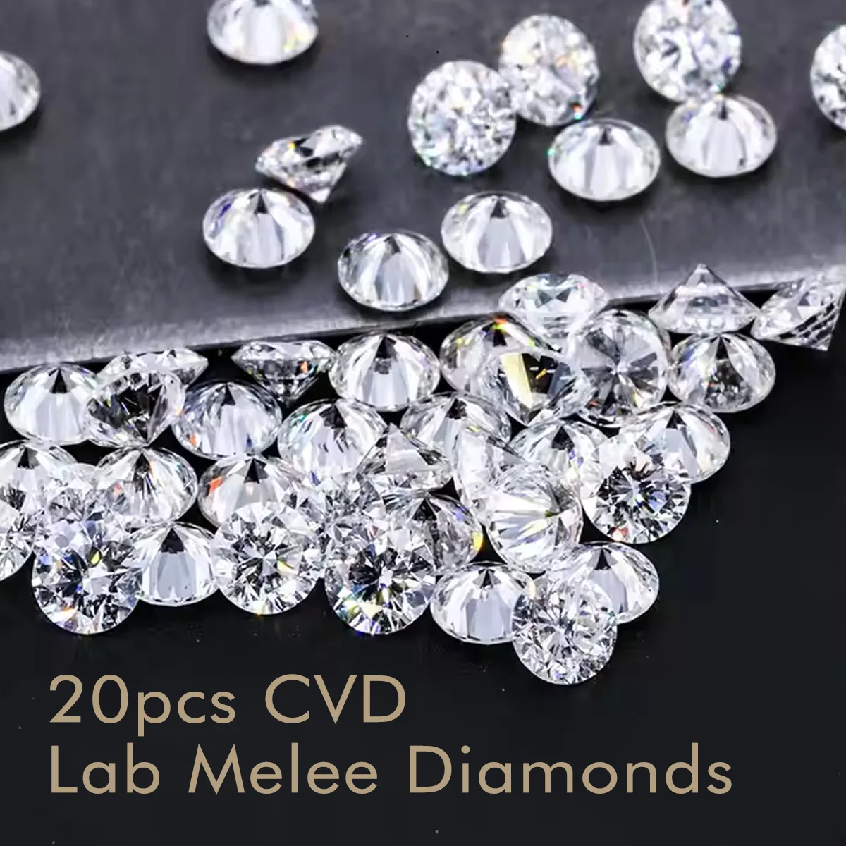 

2,0–4,0 мм CVD 20 шт. круглой огранки лабораторных мелких бриллиантов разных размеров для ювелирных изделий