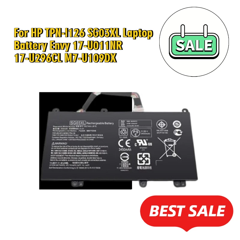 

For HP TPN-I126 SG03XL Laptop Battery Envy 17-U011NR 17-U296CL M7-U109DX