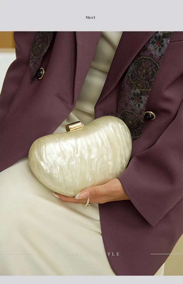 Shimmer Acrylic Clutch Purse Wedding party Banquet Bag Women Handbag Luxury Fashion Shell Bag Female Shoulder Crossbody Bag
