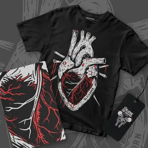 Camisa de algodón Anatomy Heart Camiseta unisex de todas las tallas