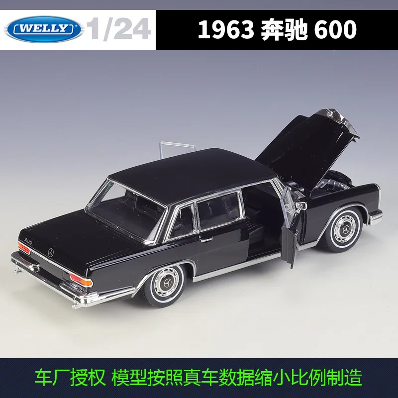 WELLY 1:24 1963 Mercedes-Benz 600 Alloy Car Model Diecasts & Toy Vehicles Collect Car Toy Boy Birthday gifts BB106