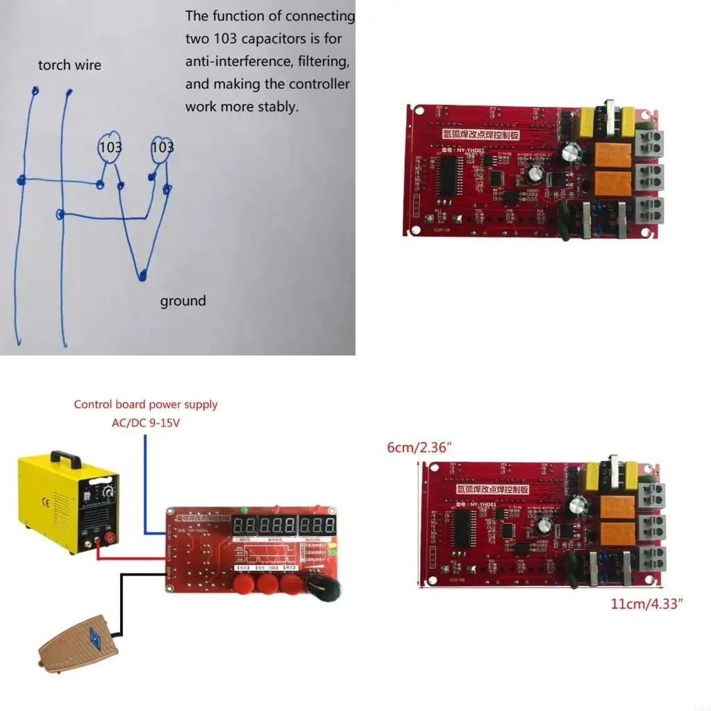 

U4LA Argon Arcs Welding Spots Welding Cold Welding Plate Time Controller Cold Welding Control Board NYYHD01 Replacement