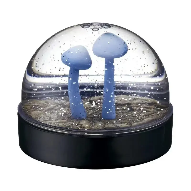 Cogumelo neve bola de cristal gashapon brinquedos cogumelo injeção água cena modelo decoração ornamentos bola de neve figura brinquedos