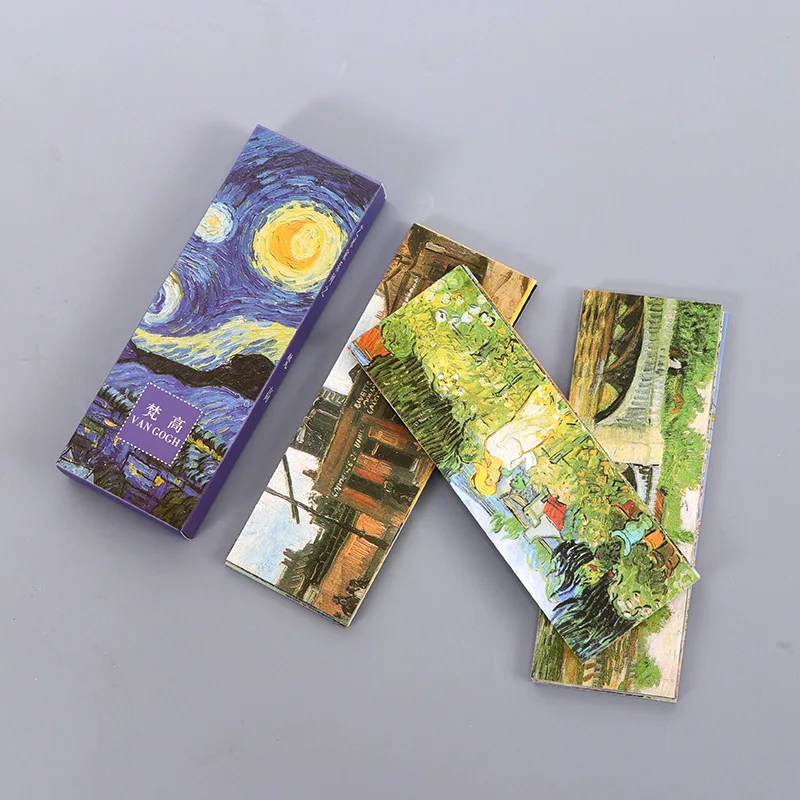 30-teiliges Lesezeichen-Set „Van Gogh“, Vintage-Stil, Ölgemälde, klassischer Kunstdruck, Seitenmarkierungen für Buchliebhaber und Studenten