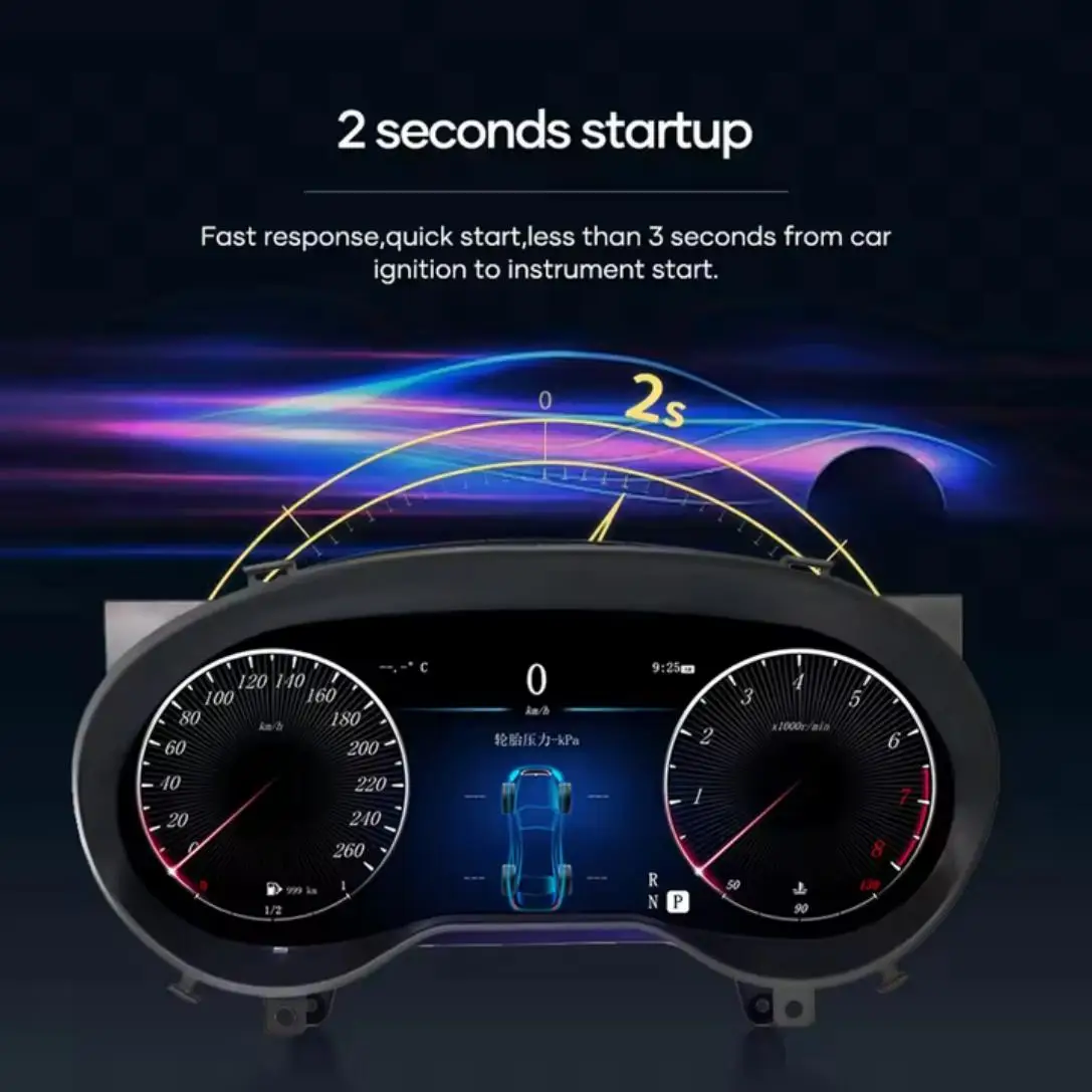 12.3inch LCD Screen instrument panel For Mercedes Benz A Class W176 GLA X156 CLA X117 2014-2019 Linux system Display Speedometer