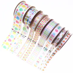 10M/2M Easter Rabbit Radish Easter Egg Weaving Ribbon Happy Easter Polyester Ribbon Spring Festival Gift Packaging Ribbon