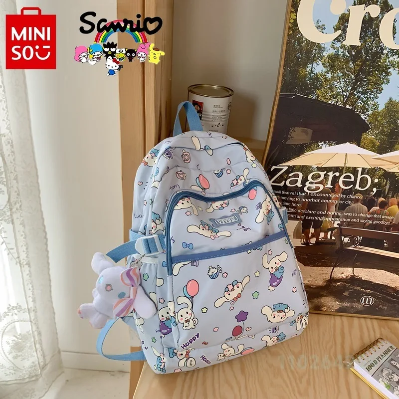 MINISO-mochila Cinnamoroll para mujer, con dibujos animados de gran capacidad morral, de alta calidad, a la moda, novedad de 2024