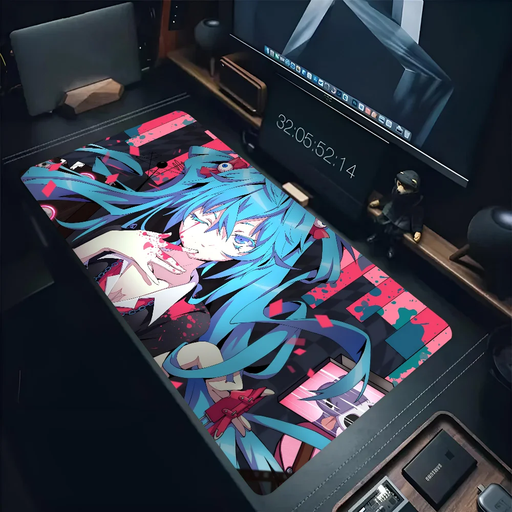 1pc H-Hatsune M-Miku Non-slip Mouse Pad Suitable For Office Computers Laptops E-sports Game Desk Mats XXL Keyboard