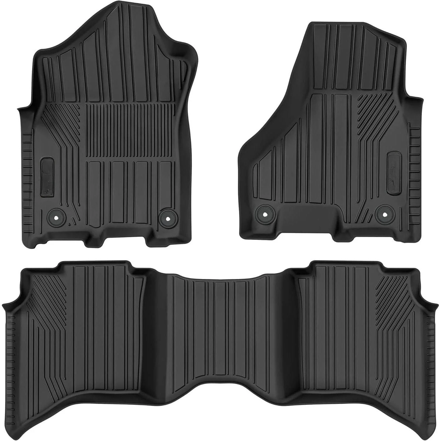 

2 Row Floor Mats Liner Set for 2019-2024 Ram 2500 3500 Crew Cab All Weather TPE