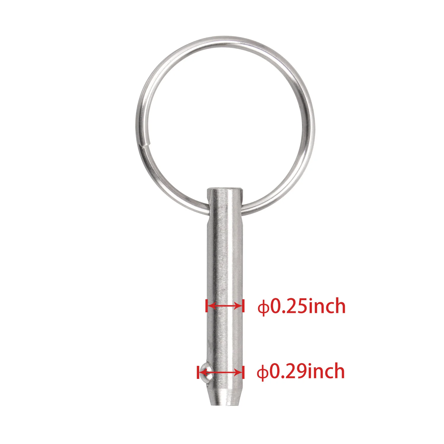 Marine Grade Quick Release Pin Bimini Top Pin, Diameter 0.25 Inch/6.3mm, Total Length 2 Inch/51mm