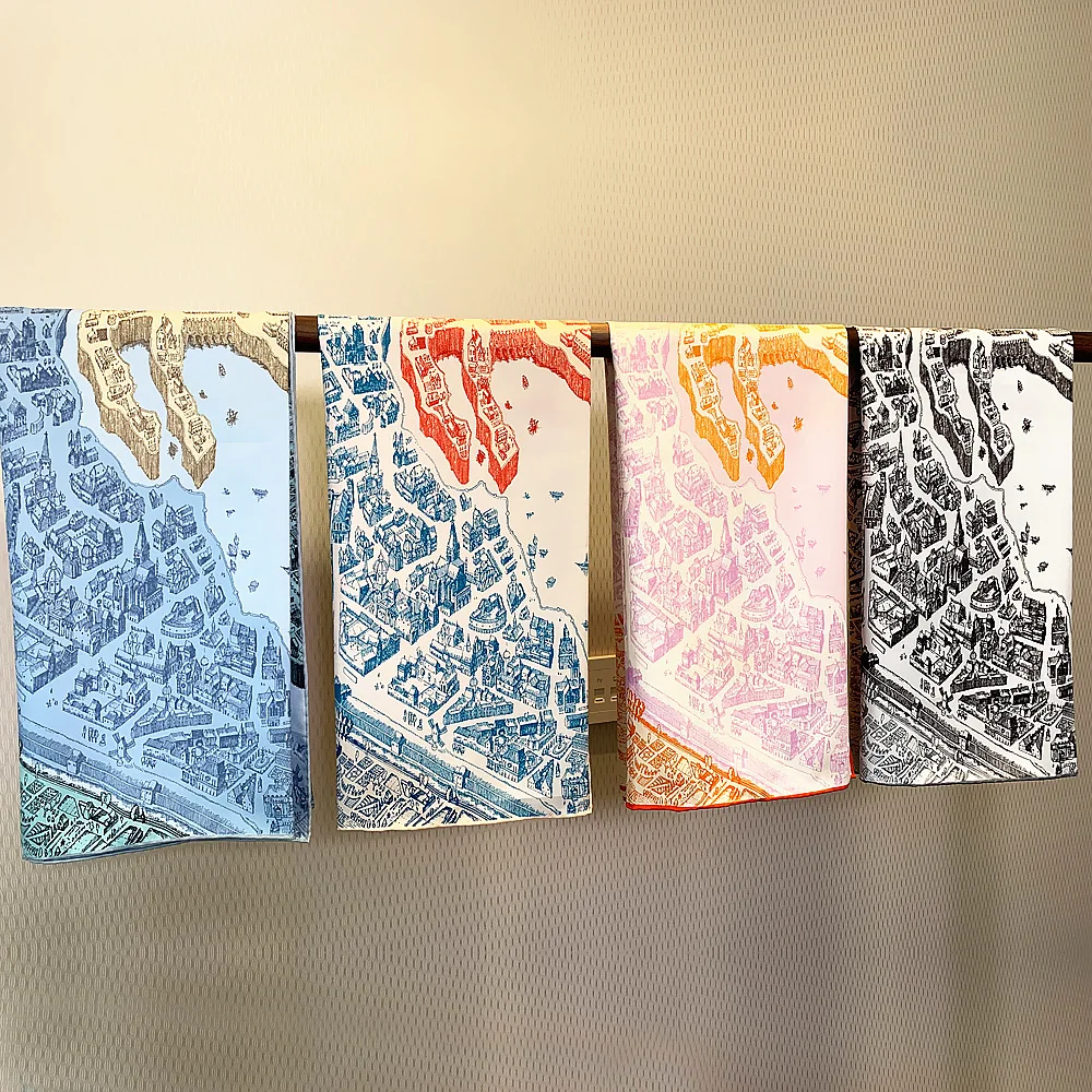 

2025 Spring New Arrival! 90cm Handmade Rolled Hem Silk Twill Scarf for Women