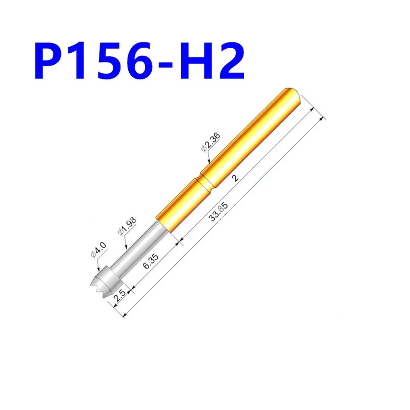 100PCS/Pack P156-H2 Nine-jaw Plum Blossom Head Spring Test Probe Outer Diameter 2.36mm Length 34mm for ICT Testing