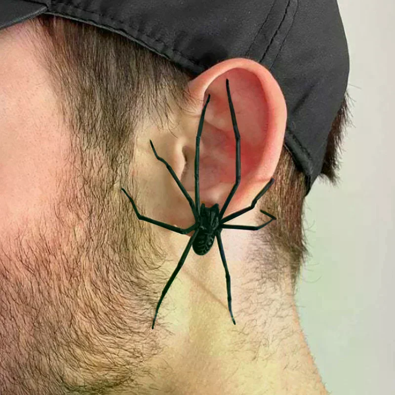 Spider Earrings Personality Alternative Spider Earstuds Exaggerate Accessories For Spider Lover And Goth Fashionista Gift Giant