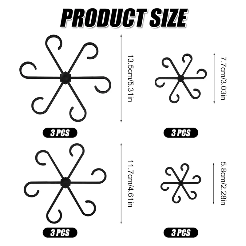 AT51-12Pcs Plant Stem Support, 4 Sizes Flower Plant Stem Hook Stakes Trellis Plants Climbing Rack For Different Plantfor