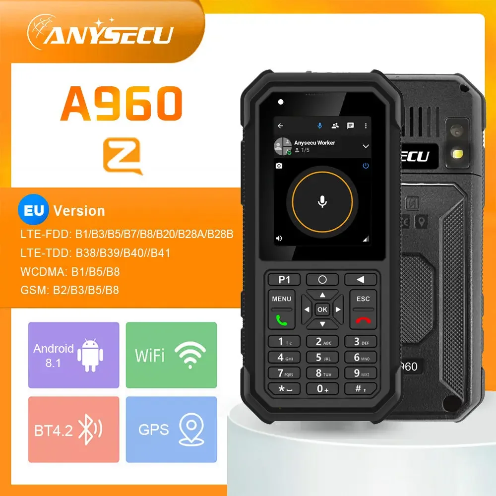 A960 4G Unlocked Radio Android 8.1 Work With Zello , Real Ptt , Walkiefleet Wifi Radio POC Network Radio