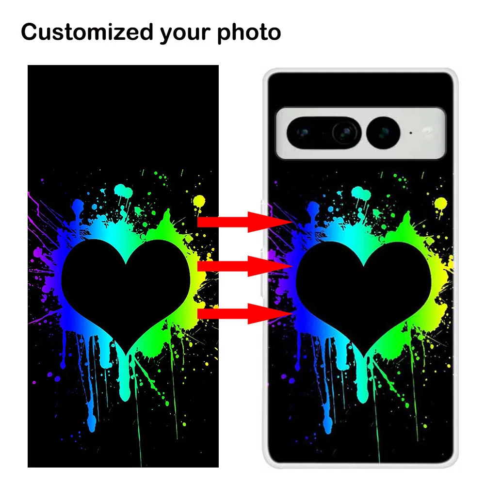 حافظات هاتف مخصصة لنص الصور بنفسك لهاتف Google Pixel 7 Pro 7A Pixel 6 Pro 6A غطاء شفاف صورة اسم تصميم من البولي يوريثان #2