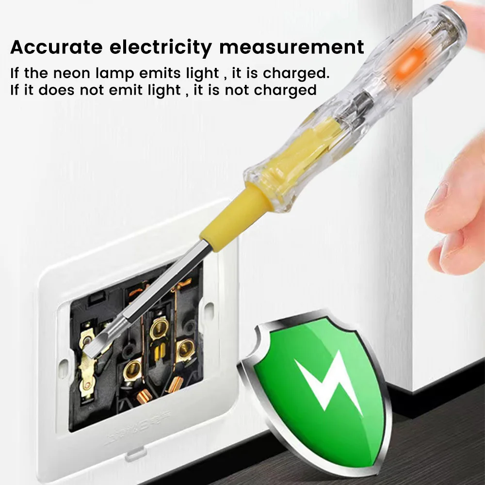 Tester Schroevendraaier Spanningsdetector Pen AC/DC 100-500V Contactloos testpotlood Voltmeter Stroomdetector Elektrische indicator