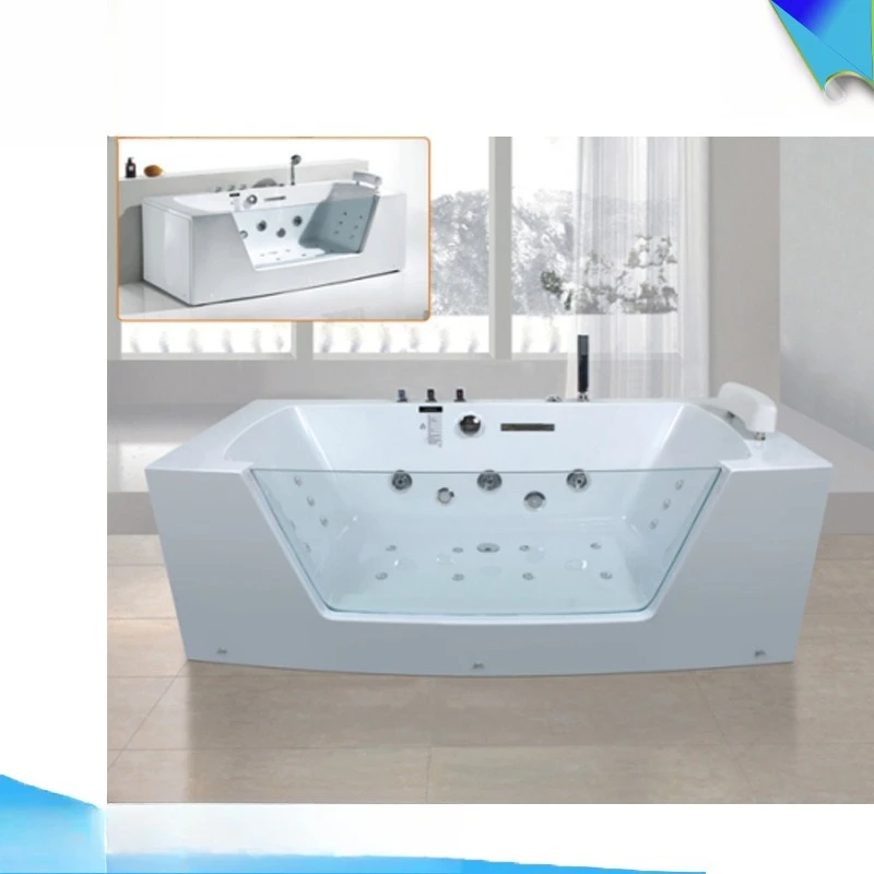 Baño Andy, jacuzzi de vidrio de un solo lado, bañera extraancha de gran tamaño, bañera doméstica de surf pronunciada