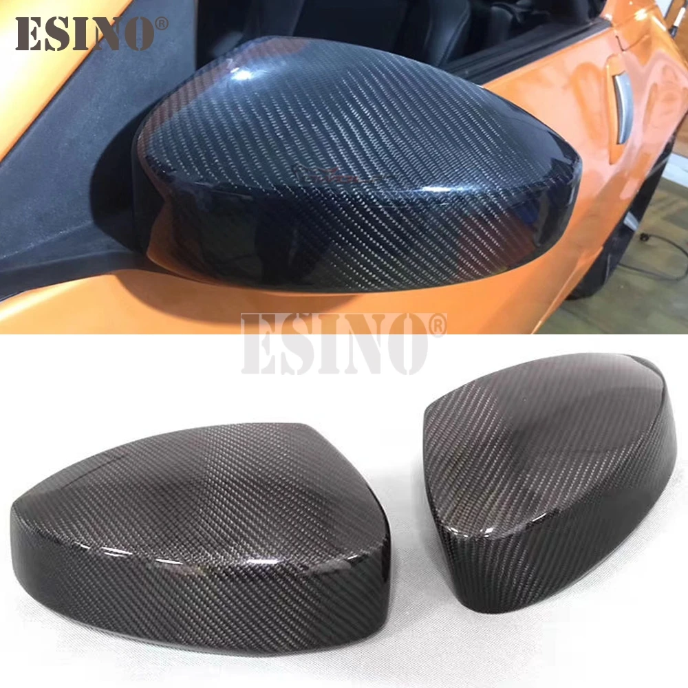 2 x Car Styling Carbon Fiber Rearview Side Mirror Adhesive Covers Case Trims For Nissan Skyline Fairlady Z33 350Z 2003 - 2008