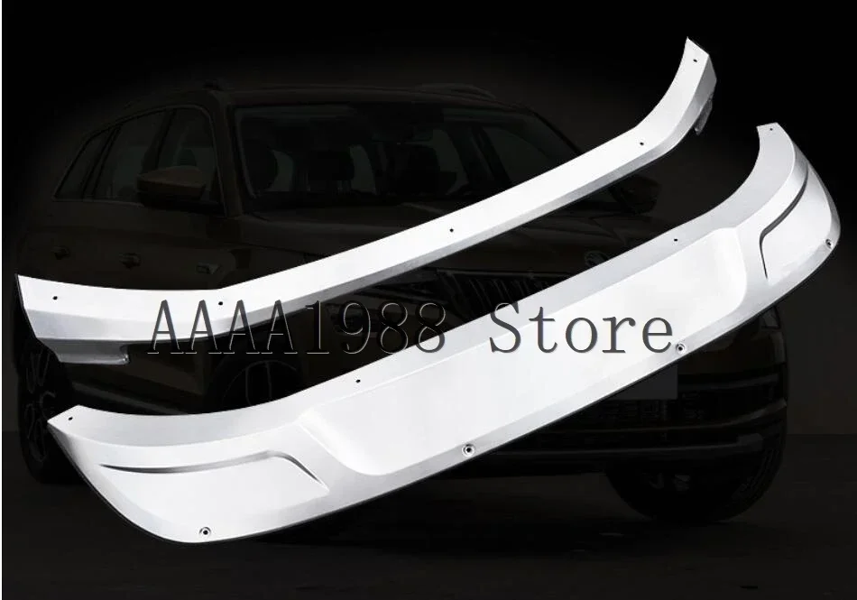 For Skoda Kodiaq High-quality Stainless Steel Front + Rear Bumper Diffuser Protector Guard Skid Plate Car Styling Accessories