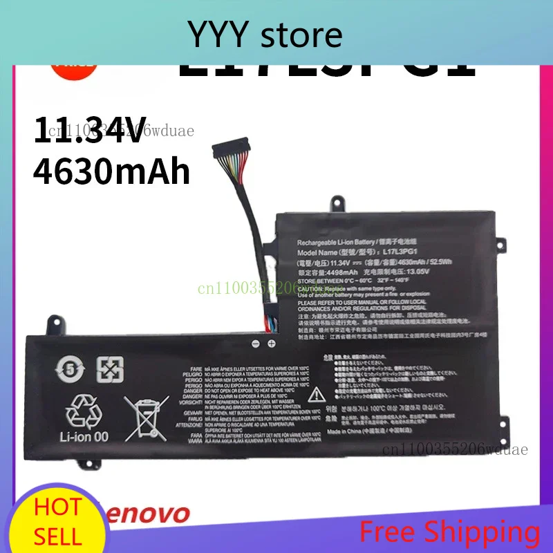 

New L17M3PG1 Laptop Battery for Lenovo Legion Y530 Y530-15ICH Y7000 Y7000P 2018/2019 L17L3PG1 L17C3PG2 L17M3PG3 11.34V 52.5Wh