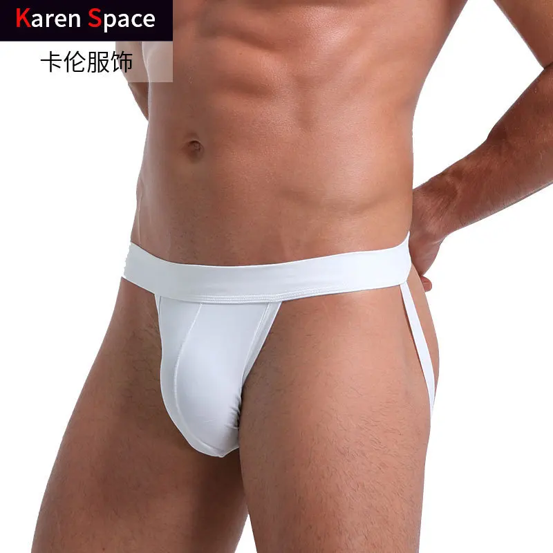 Sospensorio erotico da uomo Gay Sexy Bulge Pouch Backless Hip Lifting mutandine alta elasticità morbido traspirante Quick Dry pantaloncini sportivi