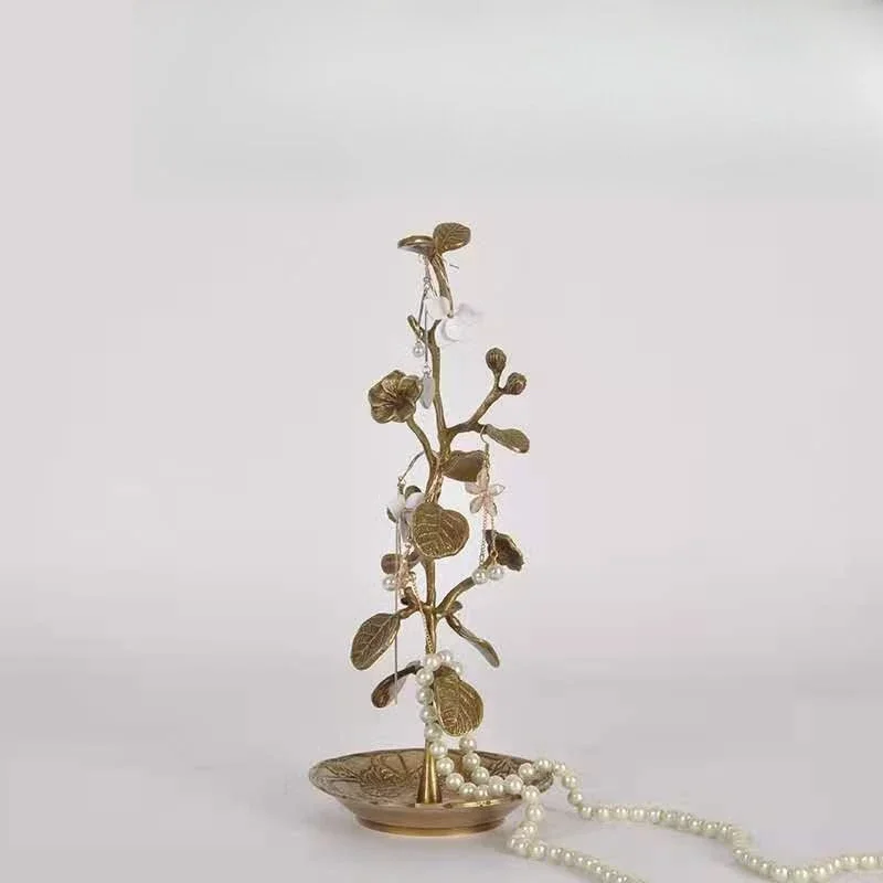 ‌HighEnd Pure Copper Branch Jewelry Display Tray Entry Key Hanging Storage Plate Handicraft Ornament Creative Tabletop Organizer