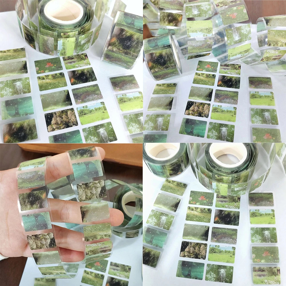 200pcs/Roll INS Style Aesthetic Dream Forest Seal Label Stickers Cute Kid Decals Toy DIY Notebook Guitar Waterproof Sticker Gift
