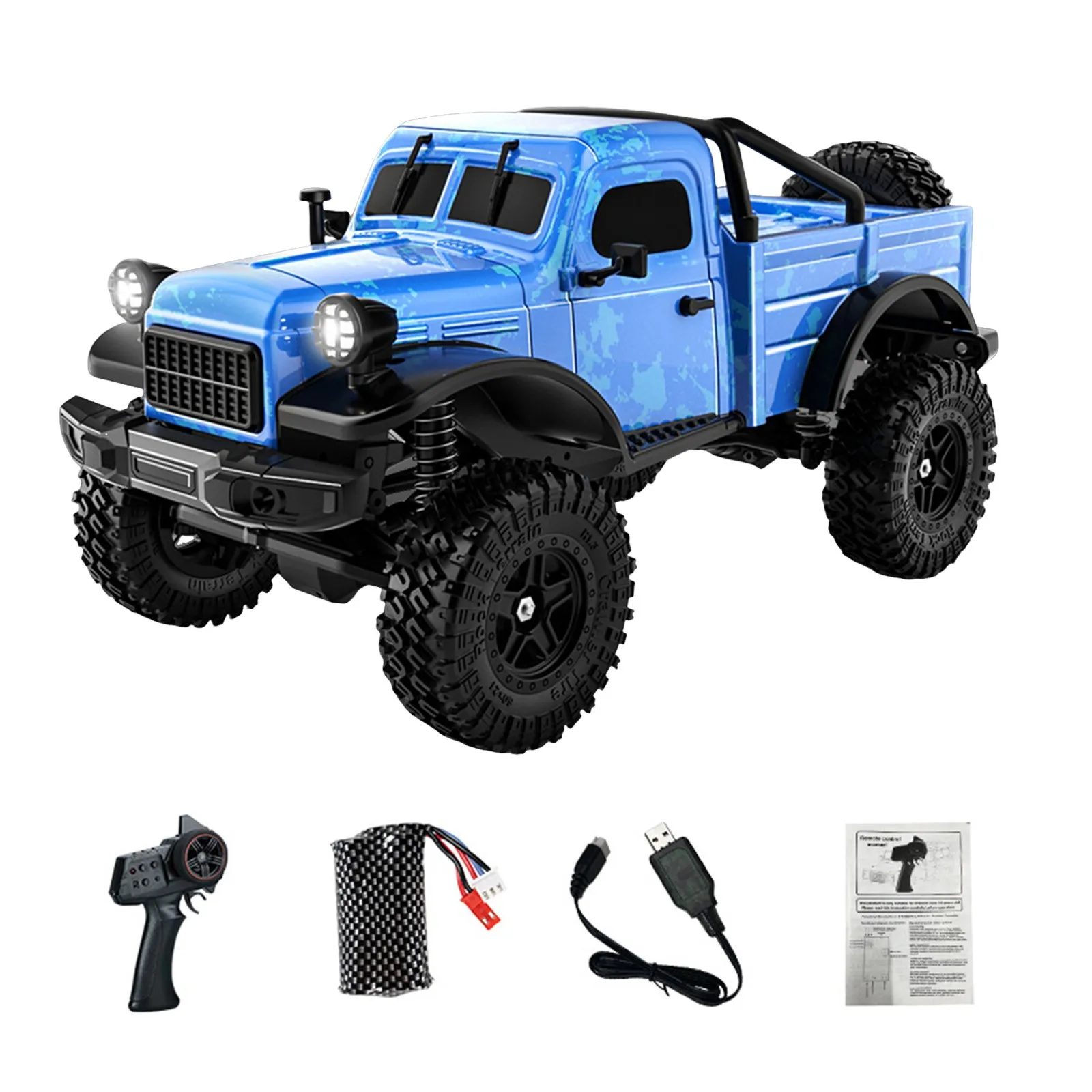 RC Crawler 1:18 Scale All Terrain Remote Control Car 2.4 4WD Electric Rock Working Engine Models Kits to Build for Adults