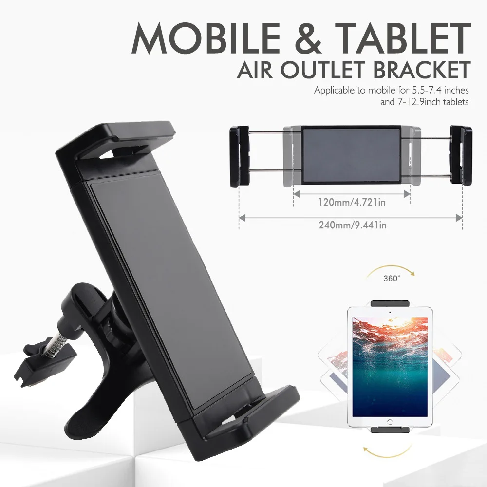 

360 Degree Rotating Phone Holder Car Air Vent Mount Stand Universal Holder for iPad Mini Samsung Huawei Tablets Phones GPS