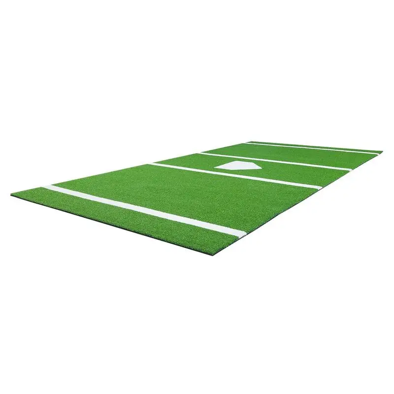 Baseball Batting Mat Training Mat (366 x 183 cm) Training Pad Batting Cage Mat, Baseball Mat with Home Plate & Anti-Fade Grass, Portable Training Aid Softball Mat Outdoor, Green