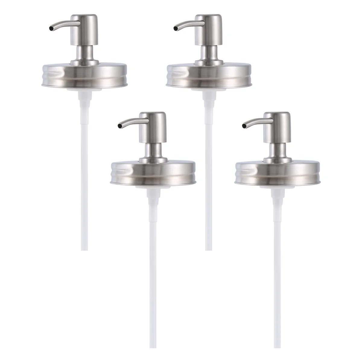 4 Pack Jar Soap Dispenser Lids with Pumps,Lotion Soap Dispenser Lids for 16Oz Regular Mouth Jar Decor,SilverT98C