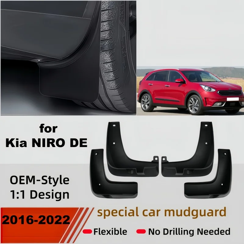 Mud Flaps Splash Guards For Kia Niro DE 2017-2022 Front Rear Fender Mudguards Car Styling Auto Accessories Parts# G5F46-AK001