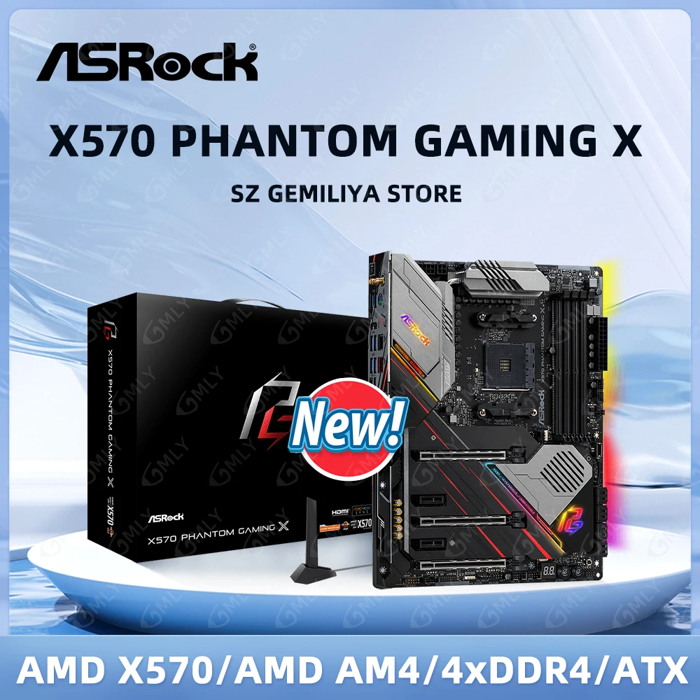 X570 Motherboard ASROCK X570 PHANTOM GAMING X Socket AM4 4×DDR4 128GB ATX For Ryzen 55600 2700 5800  4500 cpu new